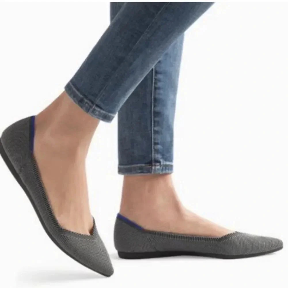 Rothys The Point Grey Birdseye Ballet Slip On flats 9.5